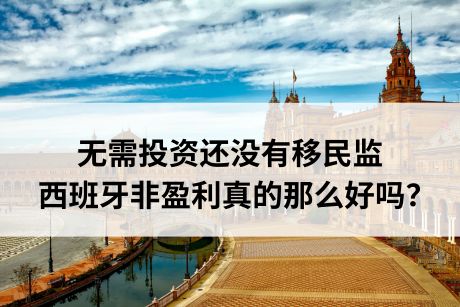 无需投资还没有移民监,西班牙非盈利真的那么好吗? 无需投资还没有移民监,西班牙非盈利真的那么好吗?